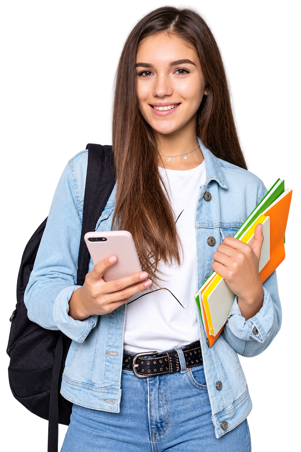 A student holding a book, dreaming of studying abroad